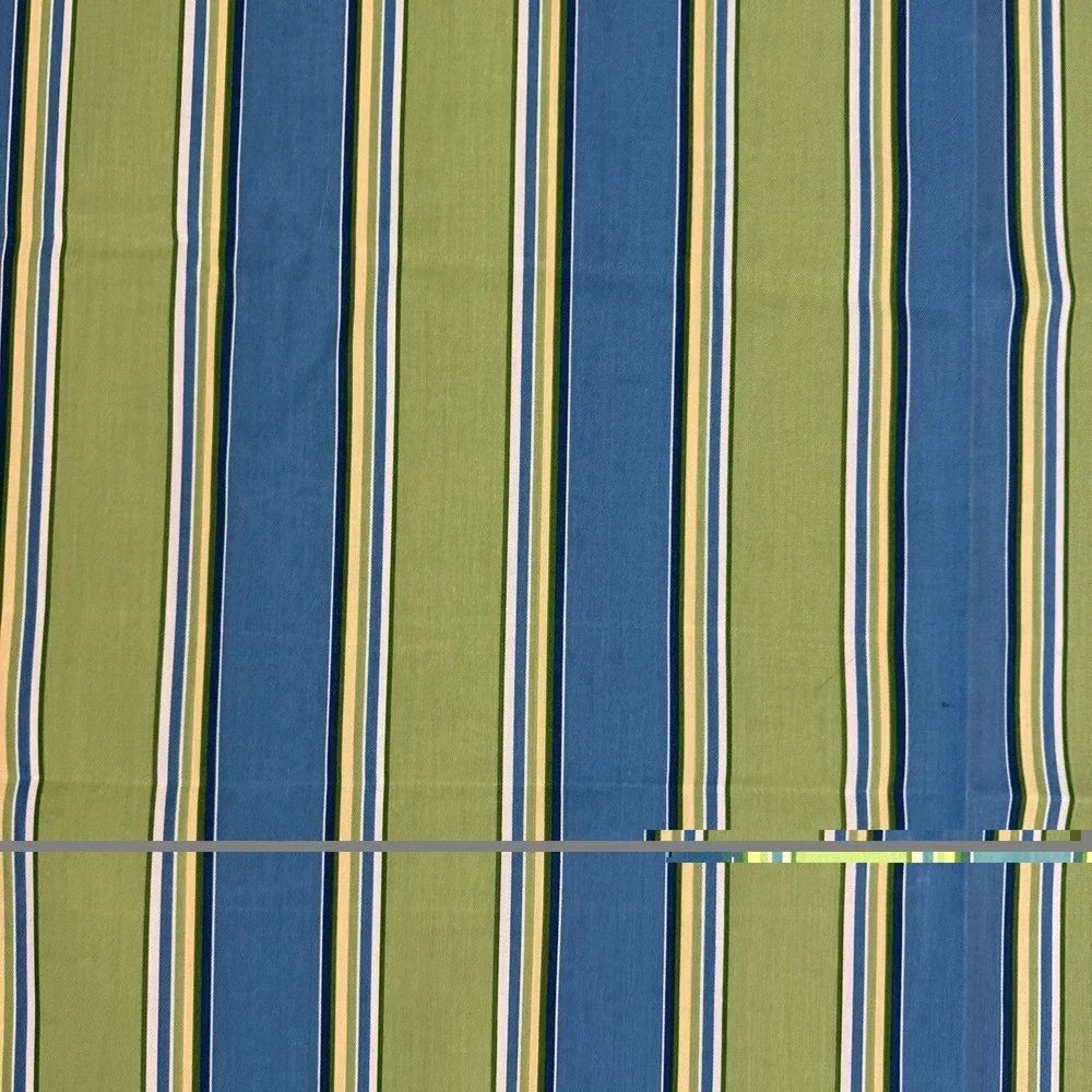 Richloom JOHN WOLF GREEN Blue Green STRIPE Outdoor Upholstery Fabric 2.3 Yd x 56